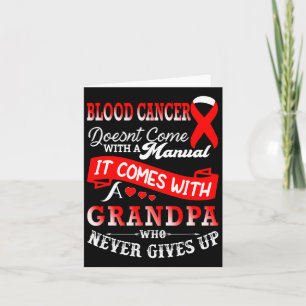 Blood Cancer Awareness Red Ribbon Grandpa Support Card