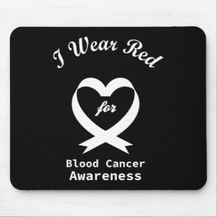 Blood Cancer Awareness Red Ribbon Support Mouse Mat