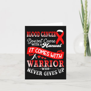 Blood Cancer Awareness Red Ribbon Warrior Support Card