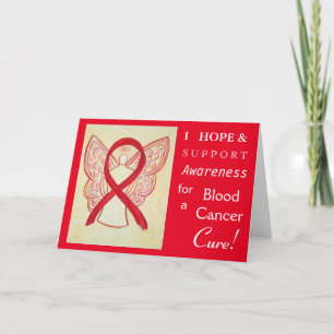 Blood Cancer Awareness Ribbon Angel Greeting Card