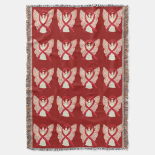 Blood Cancer Awareness Ribbon Art Throw Blankets
