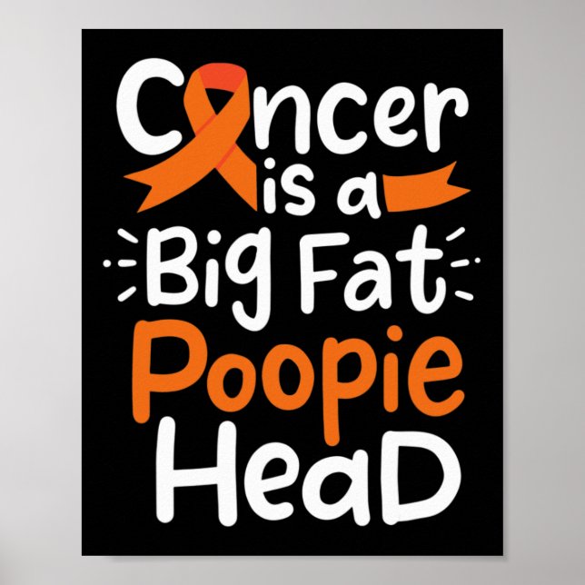 Blood Cancer Awareness Ribbon Leukaemia Poopie Hea Poster (Front)