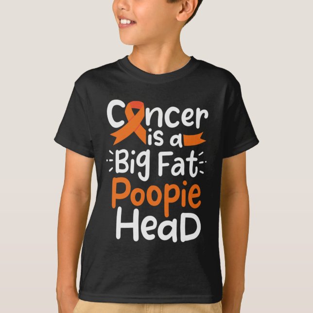 Blood Cancer Awareness Ribbon Leukaemia Poopie Hea T-Shirt (Front)