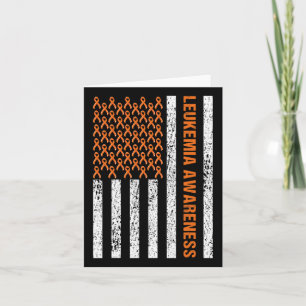 Blood Cancer Awareness Ribbon Orange Leukaemia Ame Card