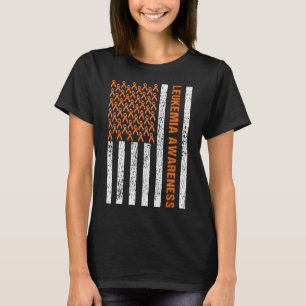 Blood Cancer Awareness Ribbon Orange Leukaemia Ame T-Shirt