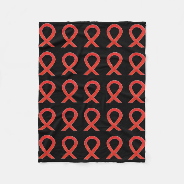 Blood Cancer Awareness Ribbon Soft Fleece Blankets (Front)