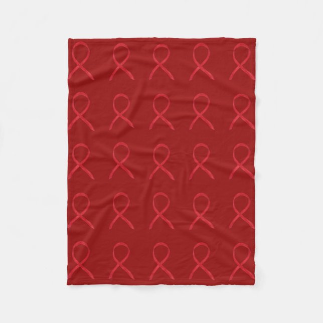 Blood Cancer Awareness Ribbon Soft Fleece Blankets (Front)