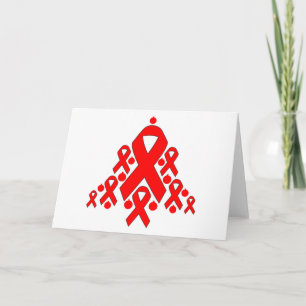 Blood Cancer Christmas Ribbon Tree Holiday Card