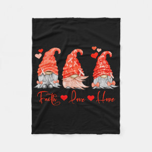 Blood Cancer Faith Hope Love Red Gnomes Heart Warr Fleece Blanket