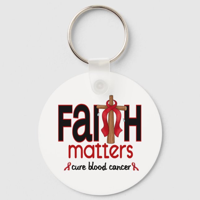 Blood Cancer Faith Matters Cross 1 Key Ring (Front)
