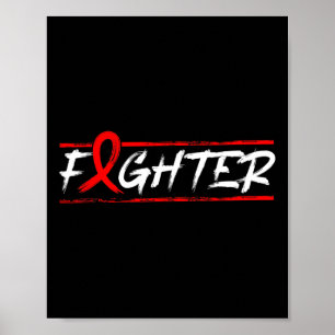 Blood Cancer Fighter - Red Ribbon Awareness Poster