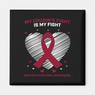 Blood Cancer Gift Burgundy Cousin Multiple Myeloma Magnet
