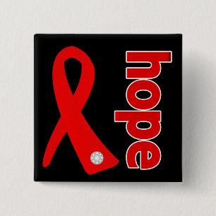 Blood Cancer Hope Ribbon 15 Cm Square Badge