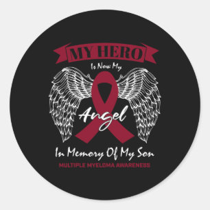 Blood Cancer In Memory Of Son Multiple Myeloma Awa Classic Round Sticker