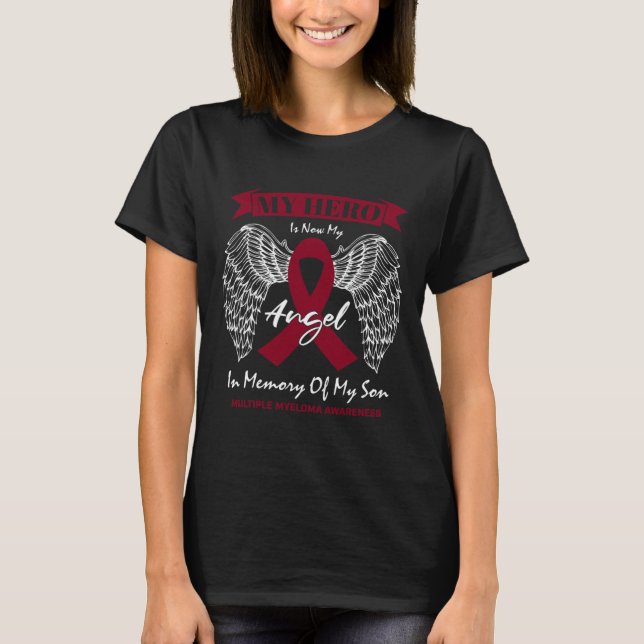 Blood Cancer In Memory Of Son Multiple Myeloma Awa T-Shirt (Front)