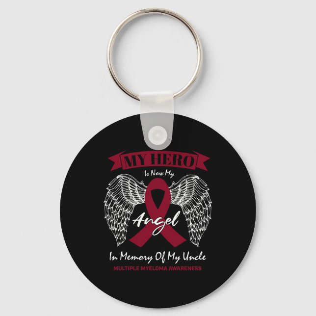Blood Cancer In Memory Of Uncle Multiple Myeloma A Key Ring (Front)