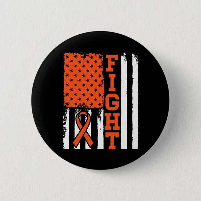 Blood Cancer Leukaemia Fight Flag - Cancer Awarene 6 Cm Round Badge (Front)