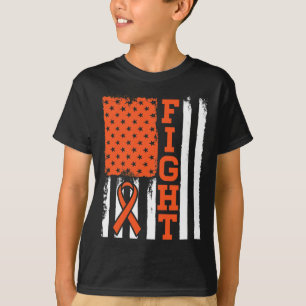 Blood Cancer Leukaemia Fight Flag - Cancer Awarene T-Shirt