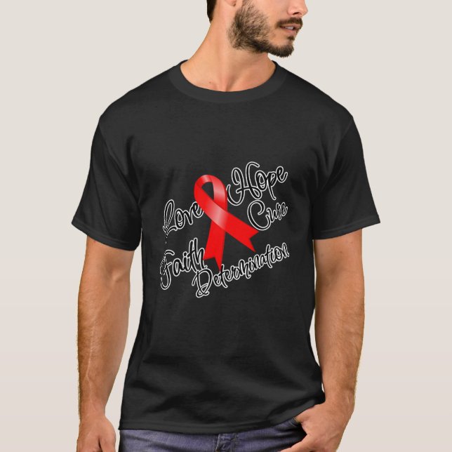 Blood Cancer Love Hope Determination T-Shirt (Front)