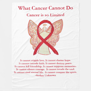 Blood Cancer Red Awareness Ribbon Angel Blanket