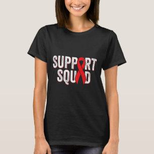 Blood Cancer Red Awareness Ribbon Support Squad T-Shirt