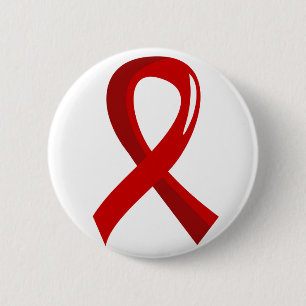 Blood Cancer Red Ribbon 3 6 Cm Round Badge