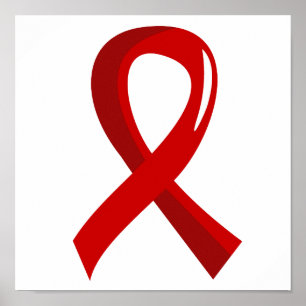 Blood Cancer Red Ribbon 3 Poster