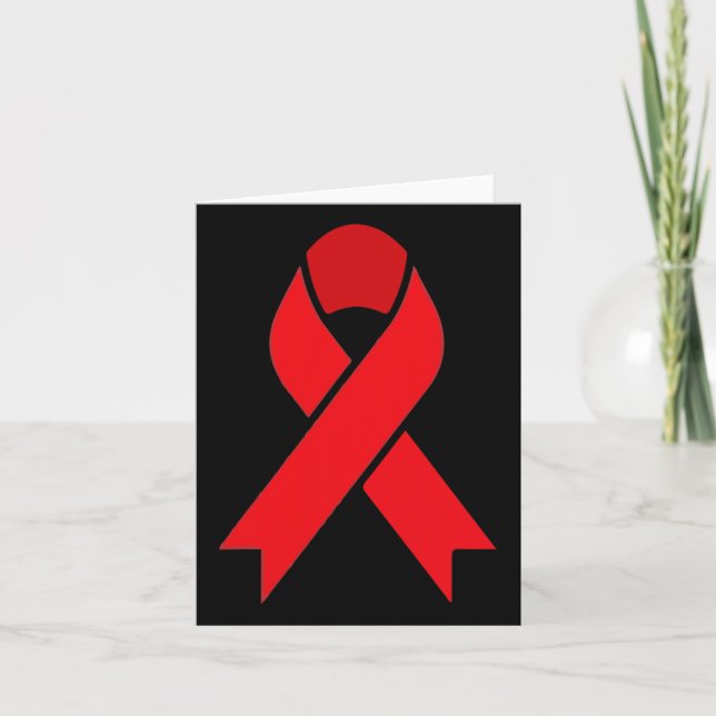 Blood Cancer Red Ribbon Week Awareness Hivaids Awa Card (Front)