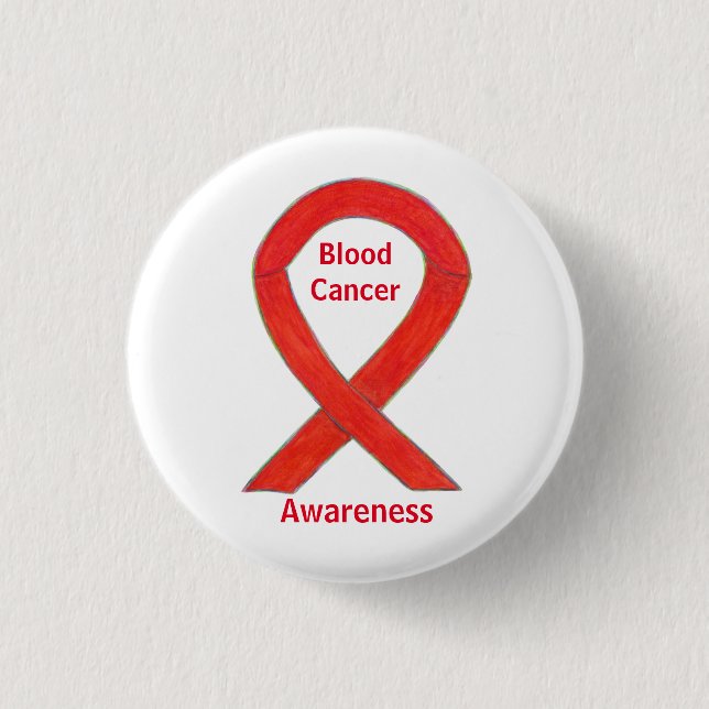 Blood Cancer Stripes Awareness Ribbon Pin Button (Front)