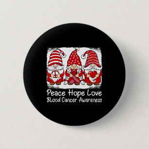 Blood Cancer Support gnomes with ribbon Red 6 Cm Round Badge