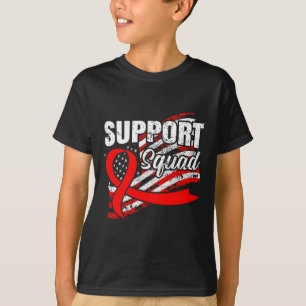 Blood Cancer Support Squad USA Flag Awareness Ribb T-Shirt