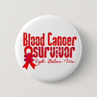 Blood Cancer Survivor Flower Ribbon 6 Cm Round Badge
