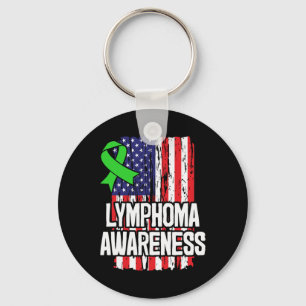 Blood Cancer Survivor Lime Green Awareness Ribbon  Key Ring