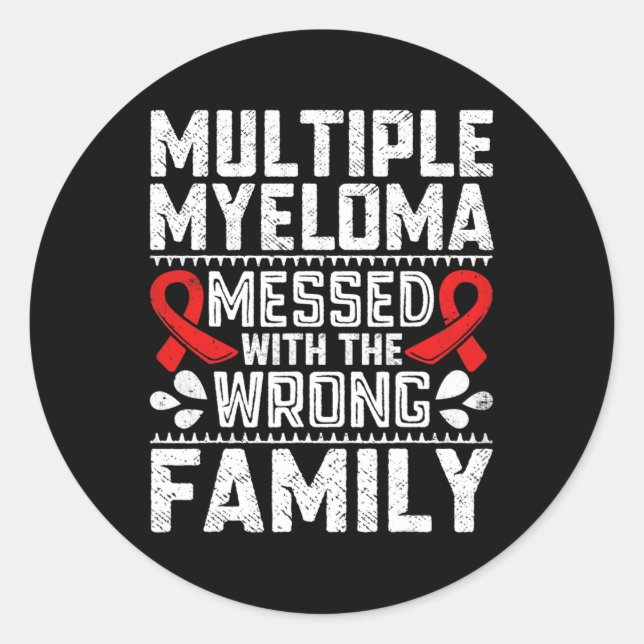 Blood Cancer Survivor Plasma Cell Myeloma Awarenes Classic Round Sticker (Front)