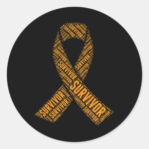 Blood Cancer Survivor Word Art Classic Round Sticker