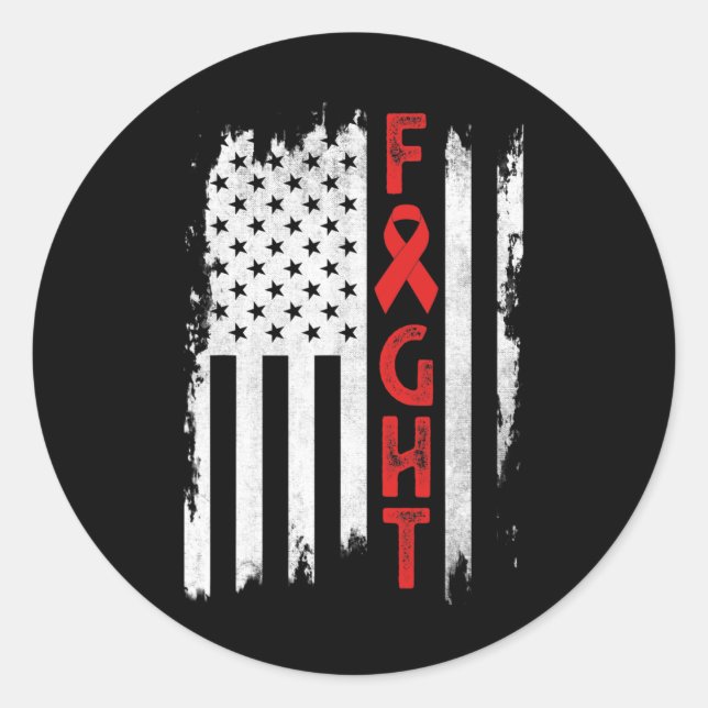 Blood Cancer Warrior Blood Cancer Awareness Red Ri Classic Round Sticker (Front)