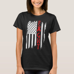 Blood Cancer Warrior Blood Cancer Awareness Red Ri T-Shirt