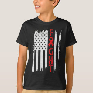 Blood Cancer Warrior Blood Cancer Awareness Red Ri T-Shirt