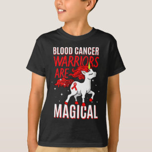 Blood Cancer Warrior Magical Unicorn Red Ribbon Li T-Shirt