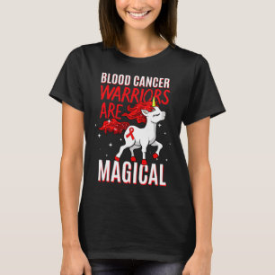 Blood Cancer Warrior Magical Unicorn Red Ribbon Li T-Shirt