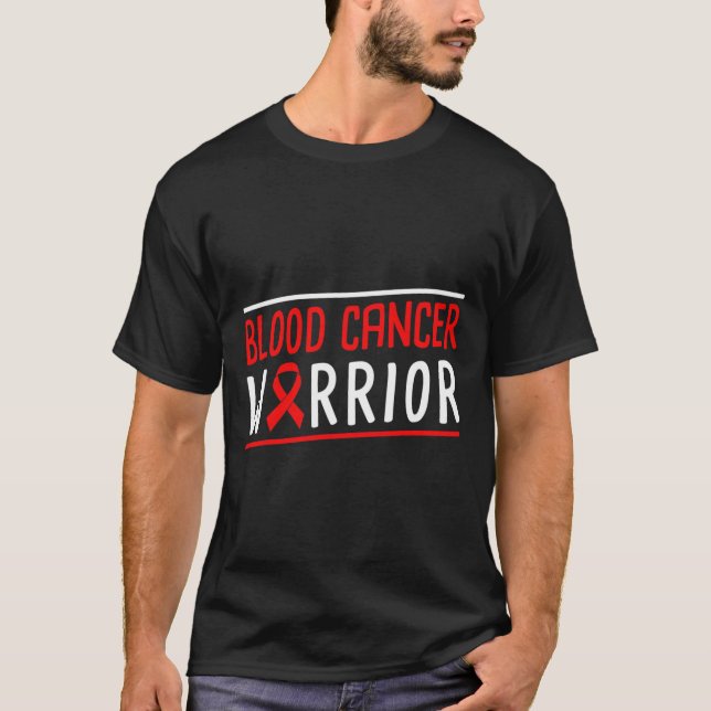 Blood Cancer Warrior Red Ribbon  T-Shirt (Front)