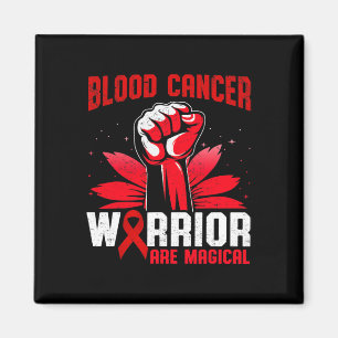 Blood Cancer Warriors Are Magical Unicorn Red Ribb Magnet