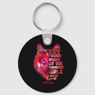 blood cancer wolf mum toughest girl warrior key ring