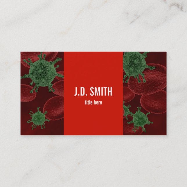 Blood Cells and Bacteria Business Card (Front)