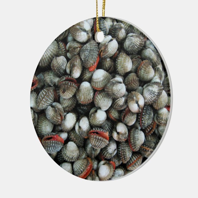 Blood Cockle Shells Ceramic Tree Decoration (Left)