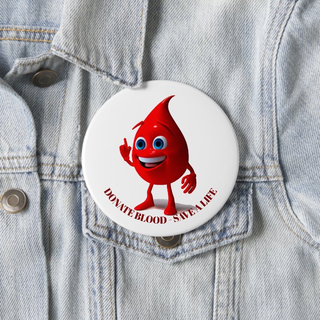 Blood donation, Blood type  10 Cm Round Badge (In Situ)