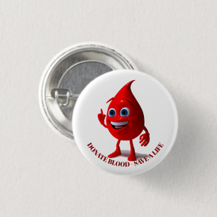 Blood donation, Blood type  3 Cm Round Badge