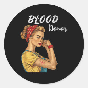 Blood Donor Women Bandanna Lives Blood Donation Aw Classic Round Sticker