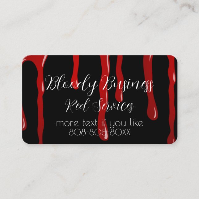 Blood Dripping Horror Halloween Design Business Card (Front)