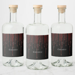 Blood Drips Liquor Bottle Label